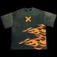 BIKELYFE FLAME ACID WASH TEE