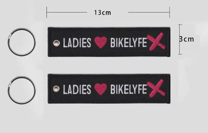 Double sided embroidered keychain