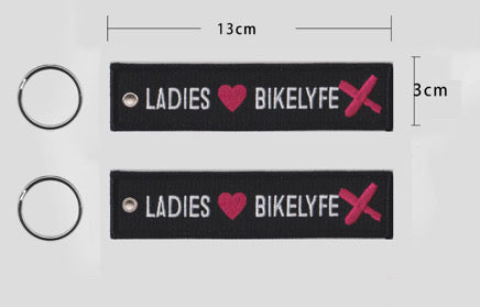 Double sided embroidered keychain